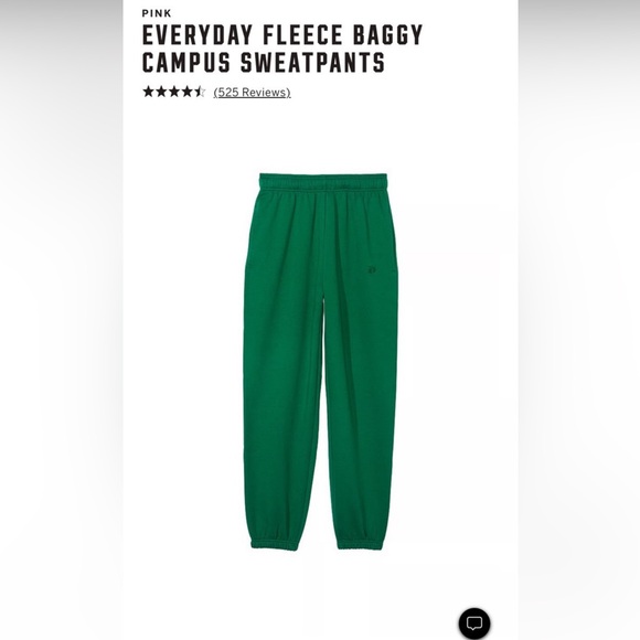 Vs pink fleece campus sweatpants baggy crew sweatshirt garnet green P logo - Picture 5 of 9